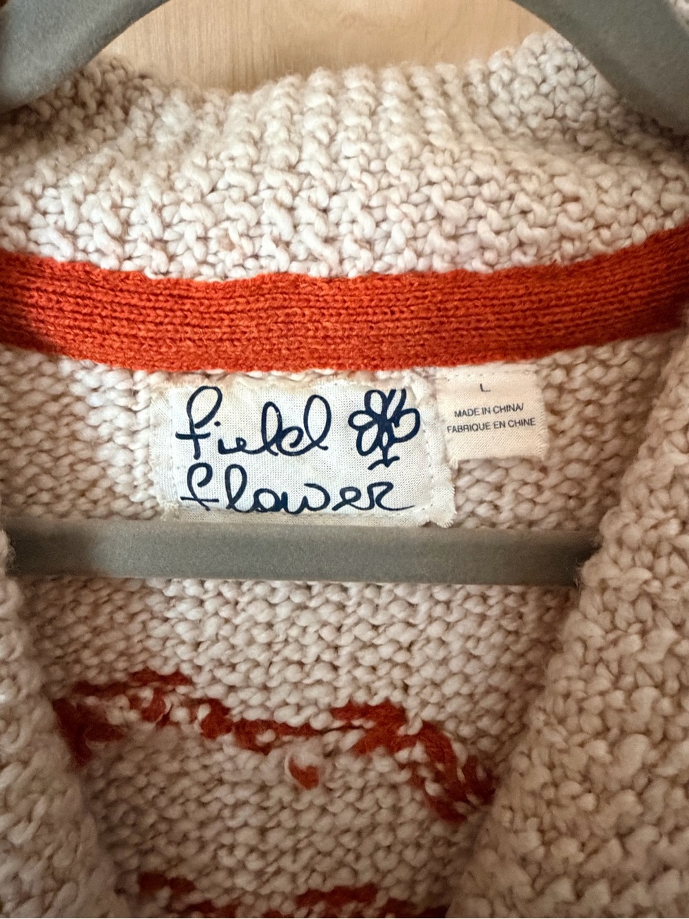 Anthropologie Cowboy Zip-Front Sweater, sz L - Picture 3 of 3